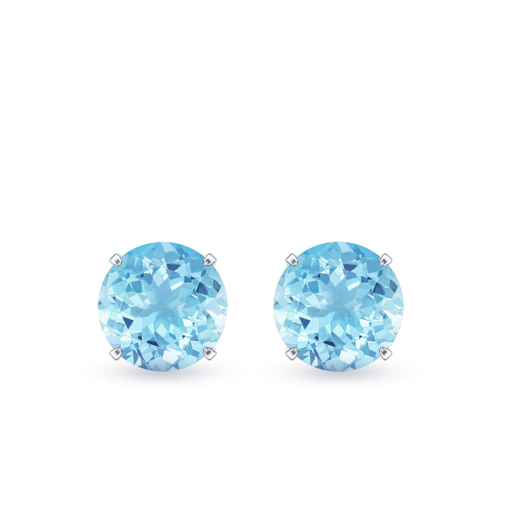 Certified Natural Aquamarine Everyday Earrings with Screw Back