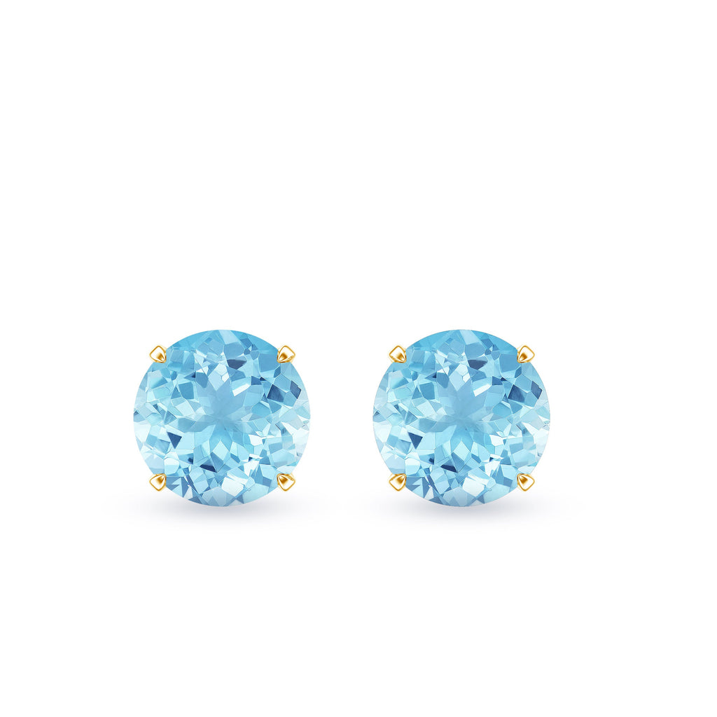 Certified Natural Aquamarine Everyday Earrings with Screw Back