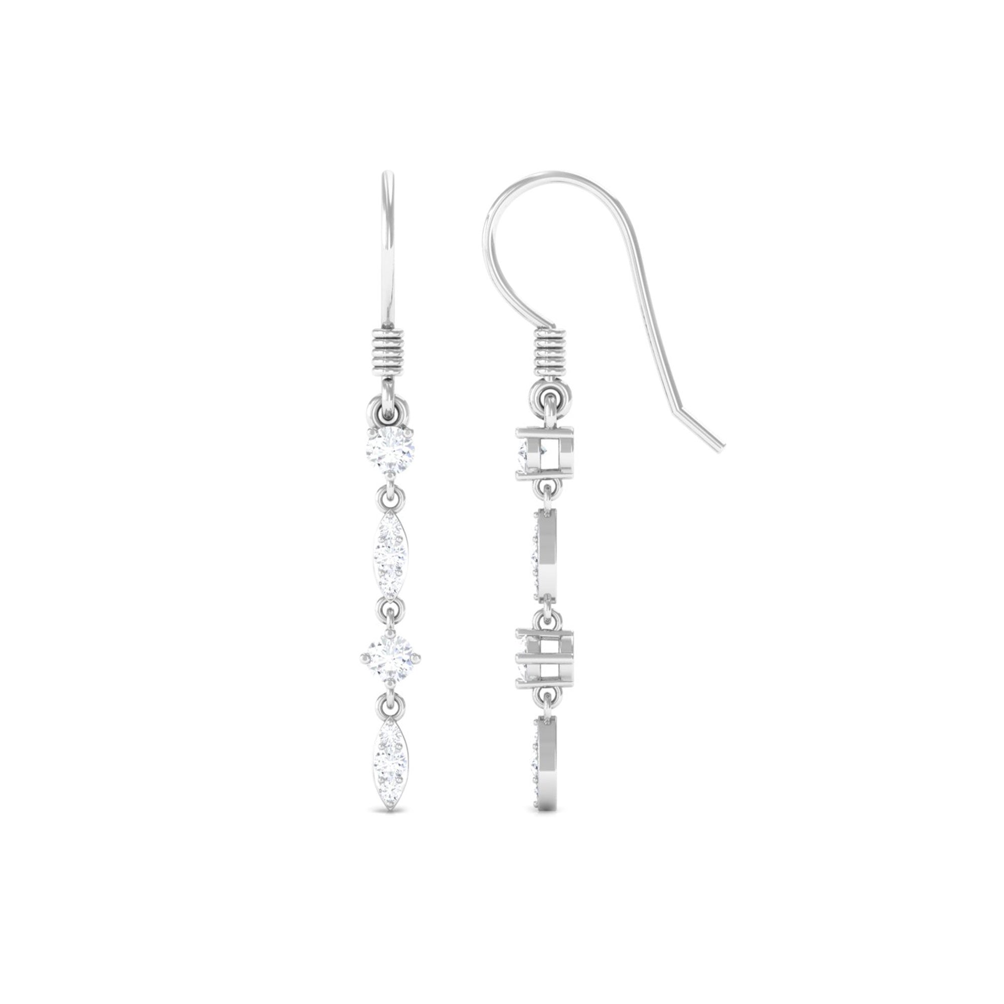 Natural Diamond Dangle Earrings for Women