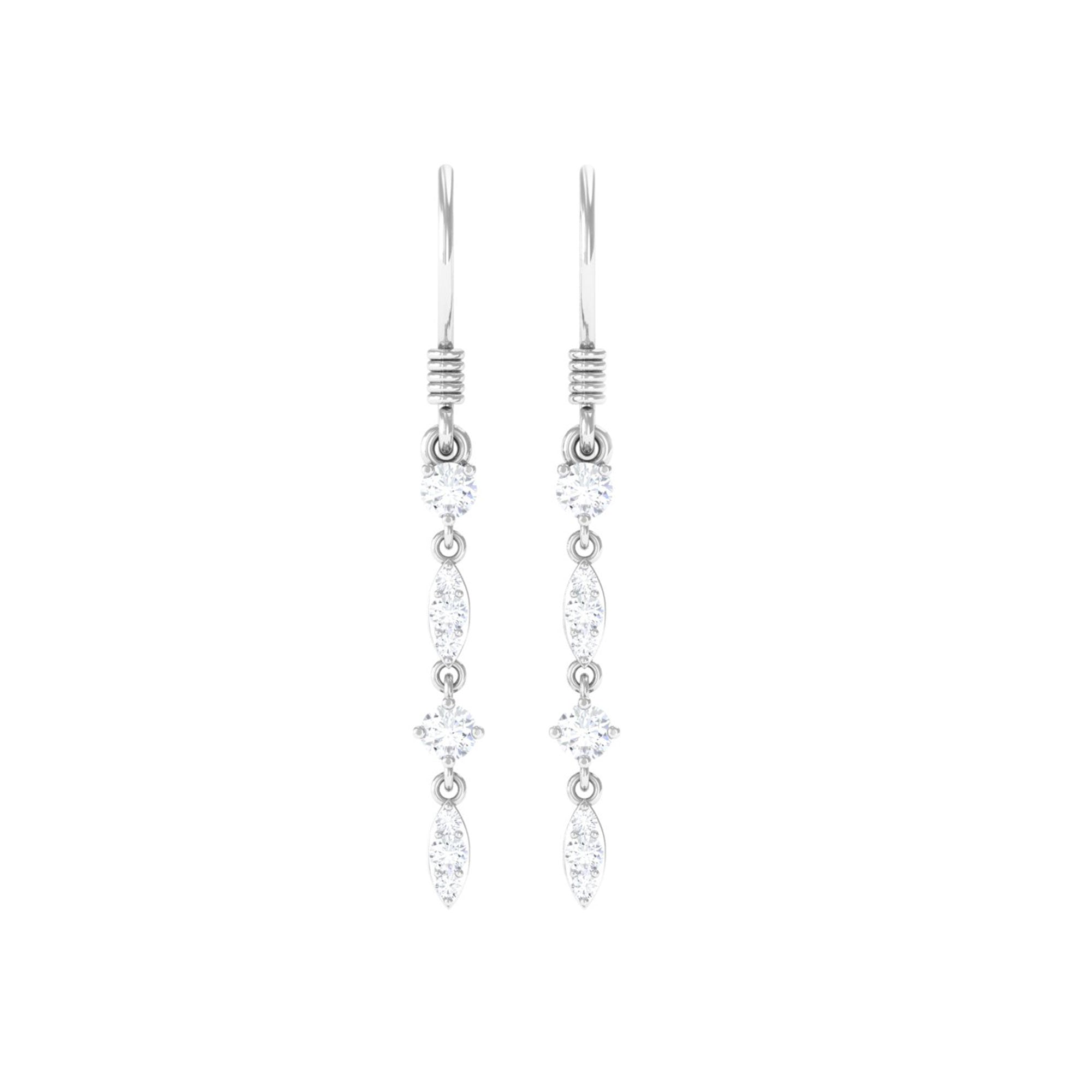 Natural Diamond Dangle Earrings for Women