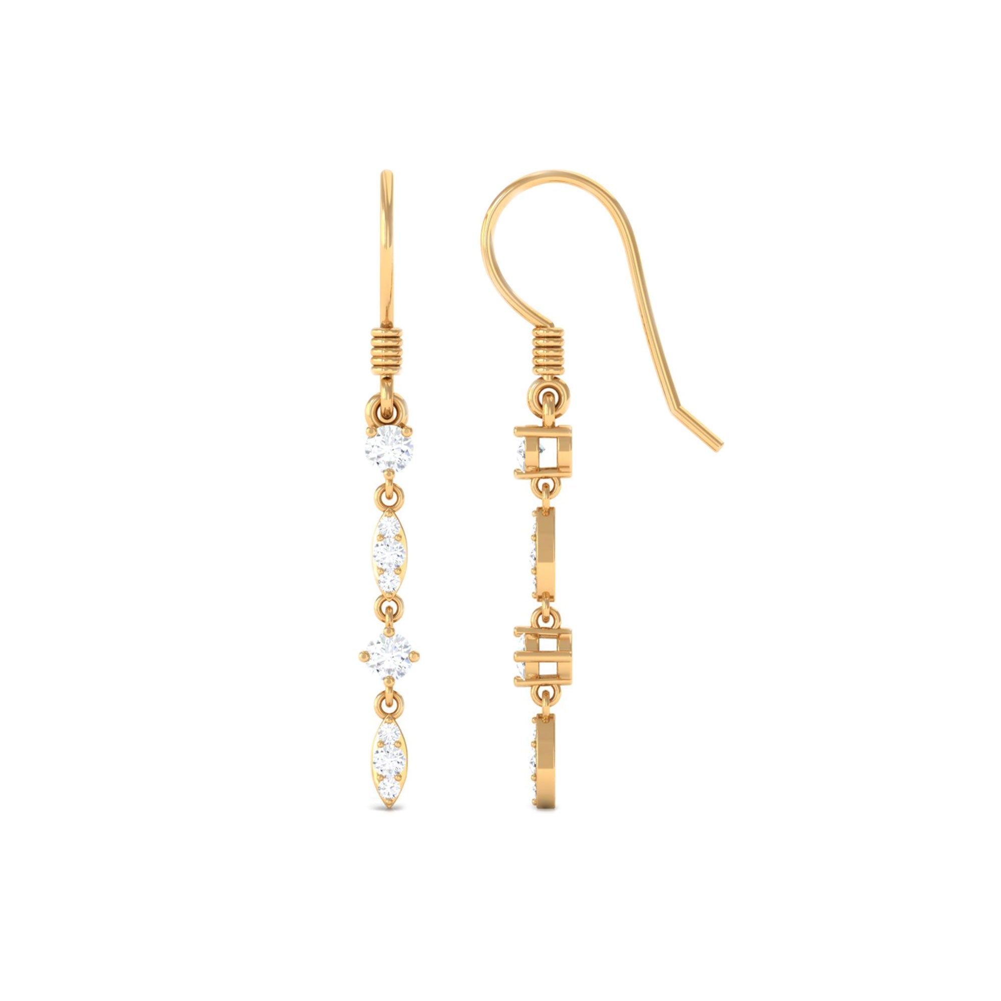Natural Diamond Dangle Earrings for Women
