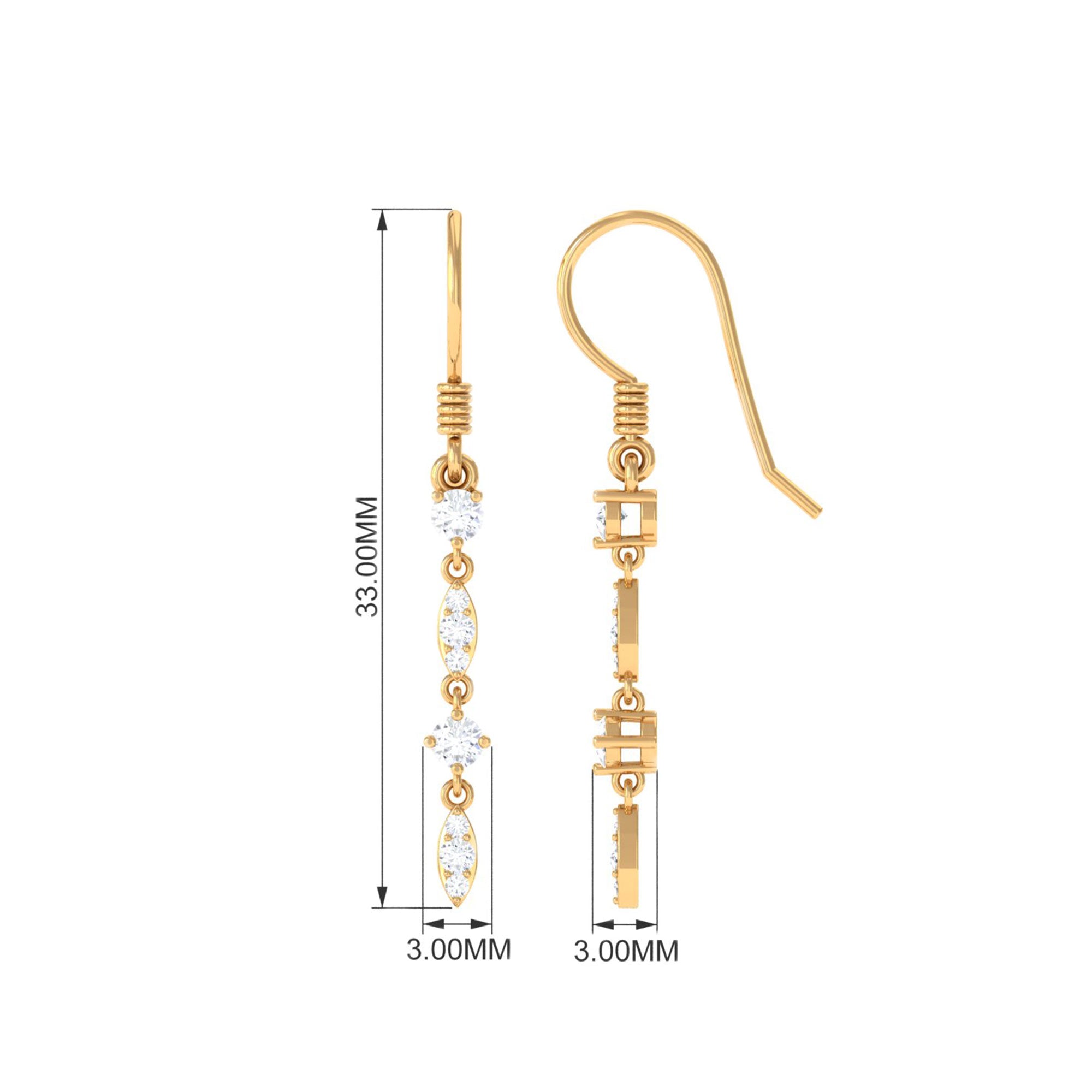 Natural Diamond Dangle Earrings for Women