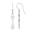 Round Moissanite Heart Dangle Drop Earrings