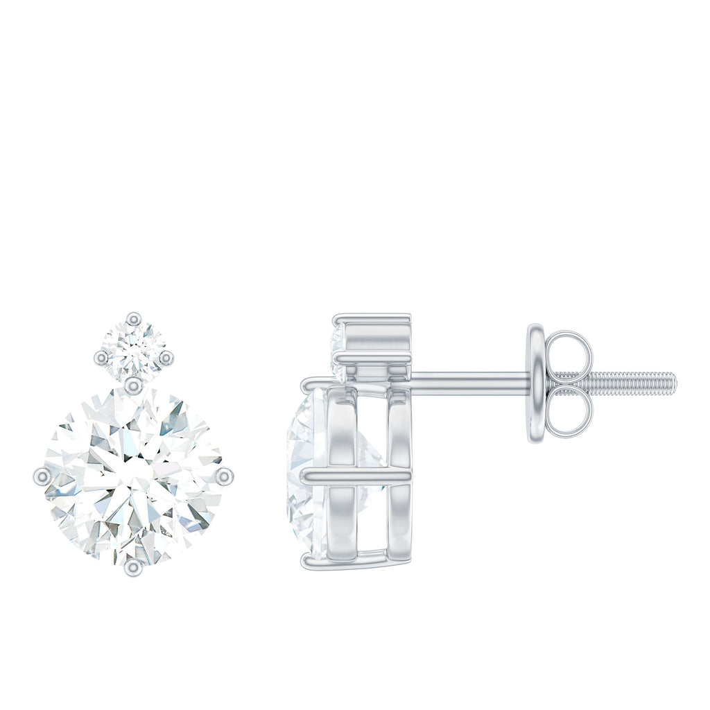 Simple Round Moissanite Stud Earrings