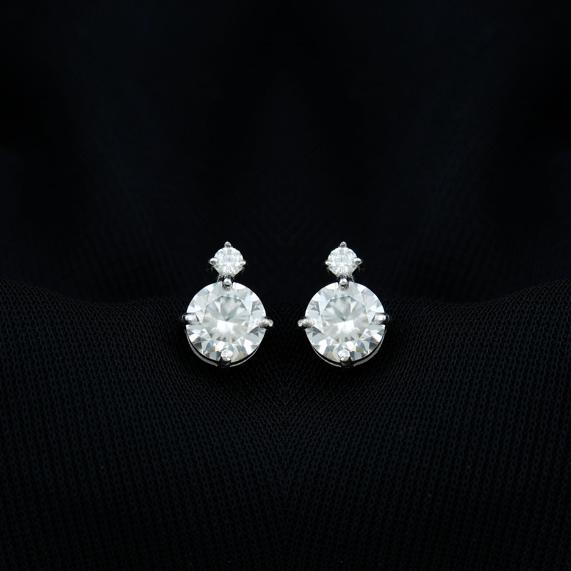 Simple Round Moissanite Stud Earrings