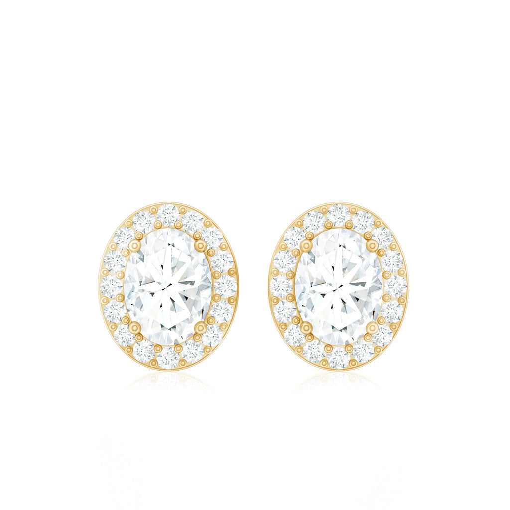 Halo Diamond Earrings With Screw Back