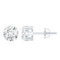 2 Carat Moissanite Solitaire Stud Earrings in Silver