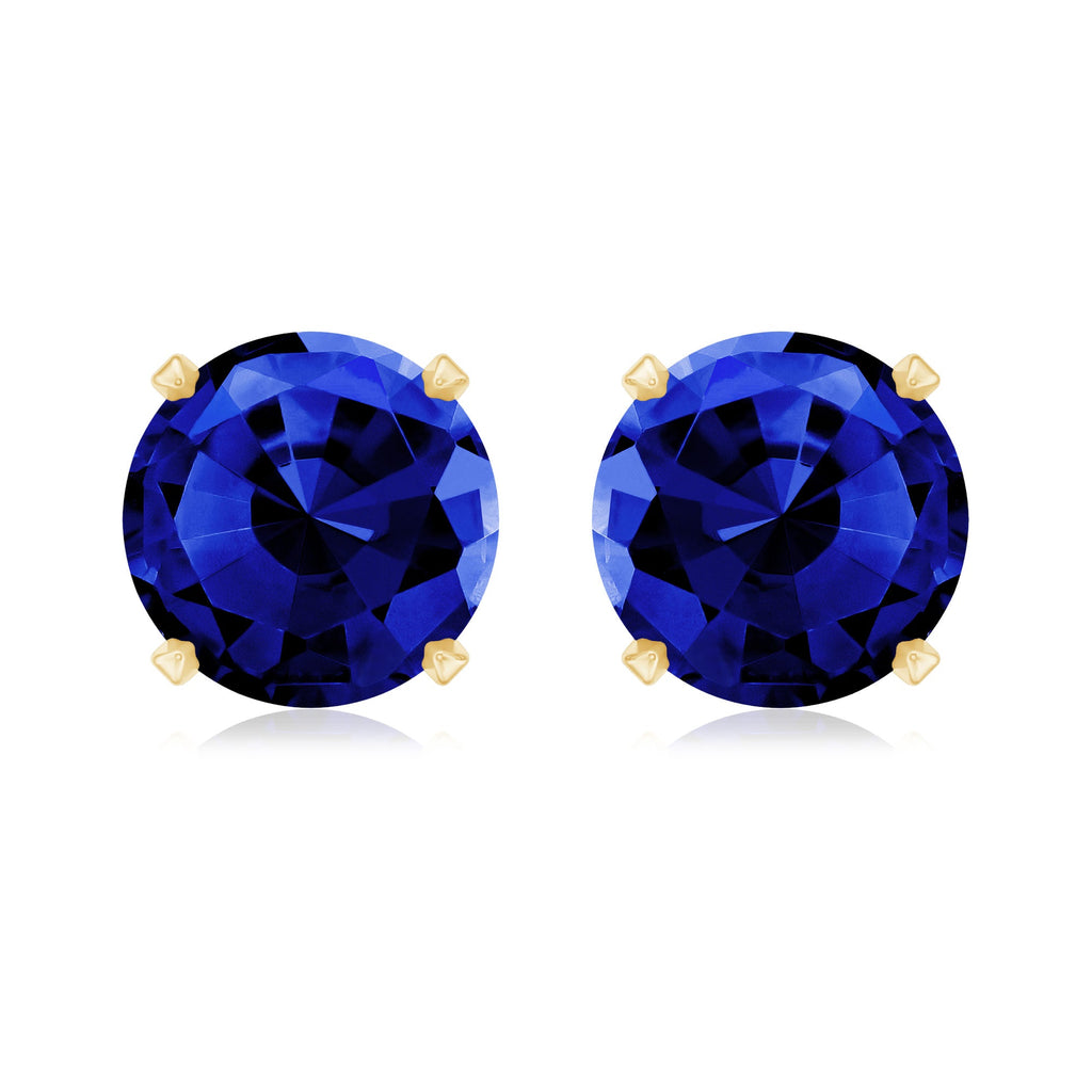 Womens Lab Created Blue Sapphire Solitaire Stud Earrings