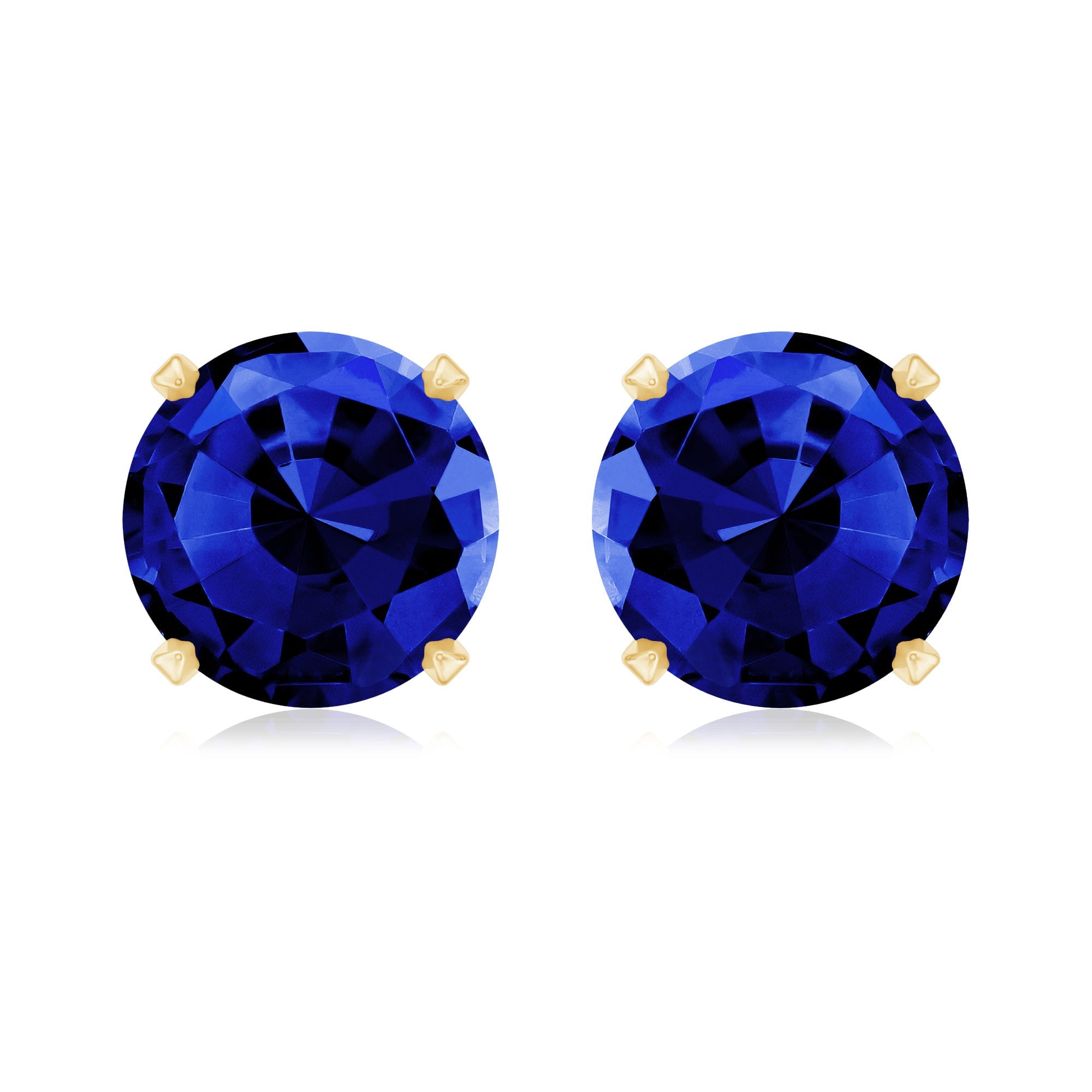 Womens Lab Created Blue Sapphire Solitaire Stud Earrings