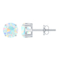 October Birthstone Ethiopian Opal Solitaire Stud Earring