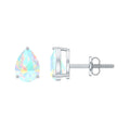 Pear Cut Ethiopian Opal Solitaire Stud Earrings in Gold