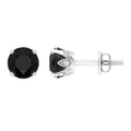 Genuine Black Onyx Diamond Stud Earrings with Certificate