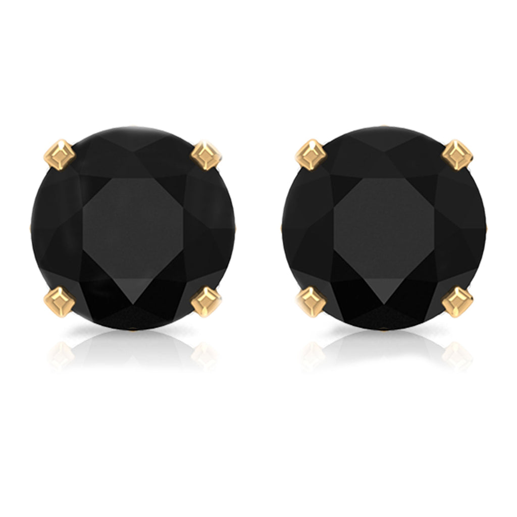 Genuine Black Onyx Diamond Stud Earrings with Certificate