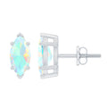 Certified Real Marquise Ethiopian Opal Earrings with Screw Back