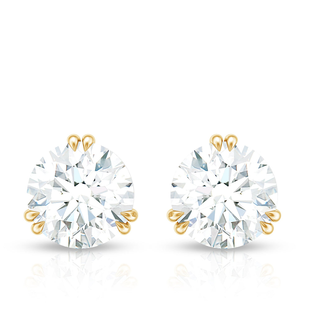 2.73 Carat Round Shape Moissanite Solitaire Stud Earrings