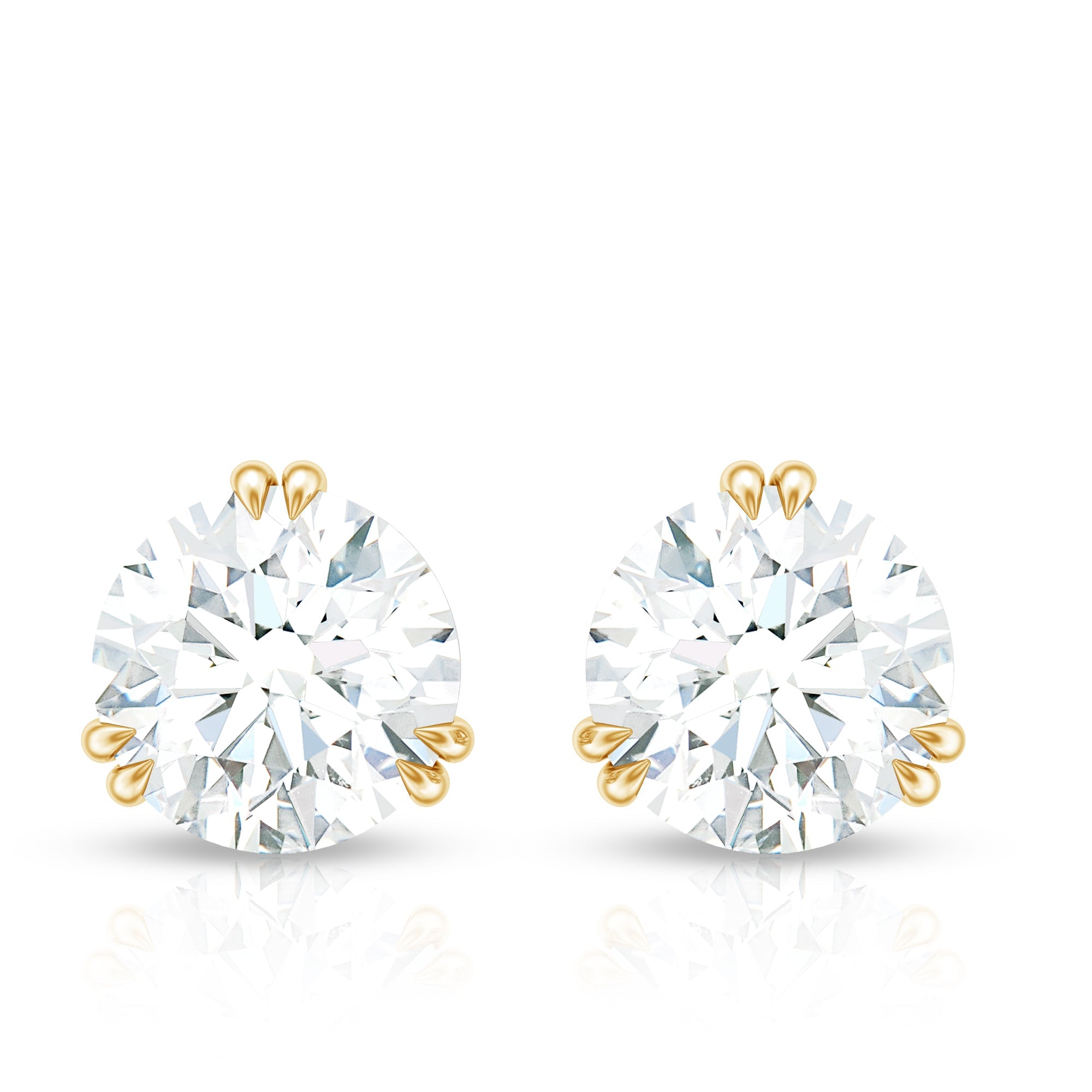 2.73 Carat Round Shape Moissanite Solitaire Stud Earrings