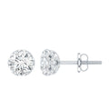 Designer 1 Carat Moissanite Stud Earrings with Screw Back