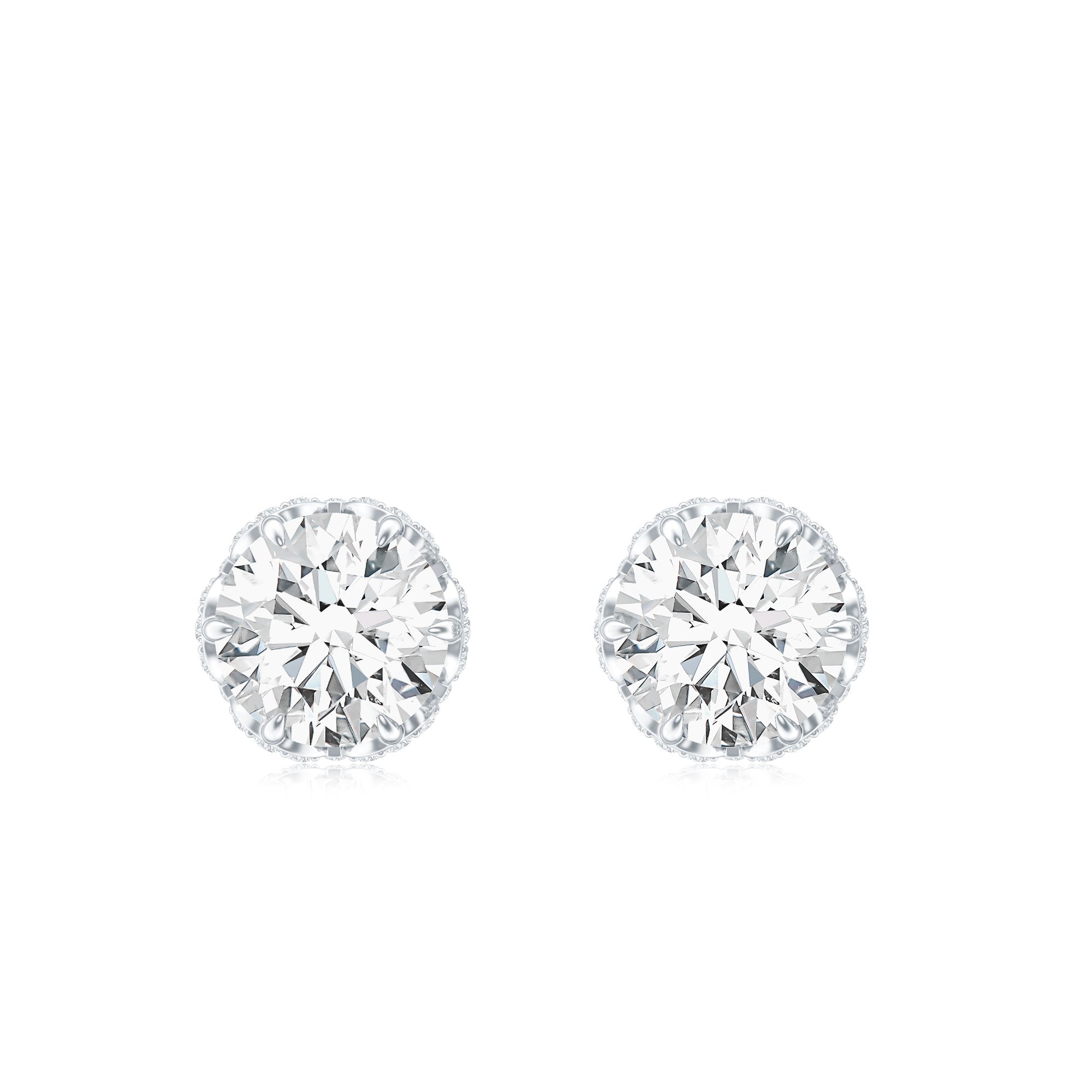 Designer 1 Carat Moissanite Stud Earrings with Screw Back