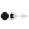 2.6 Carat Lab Created Black Diamond Stud Earrings with White Diamond