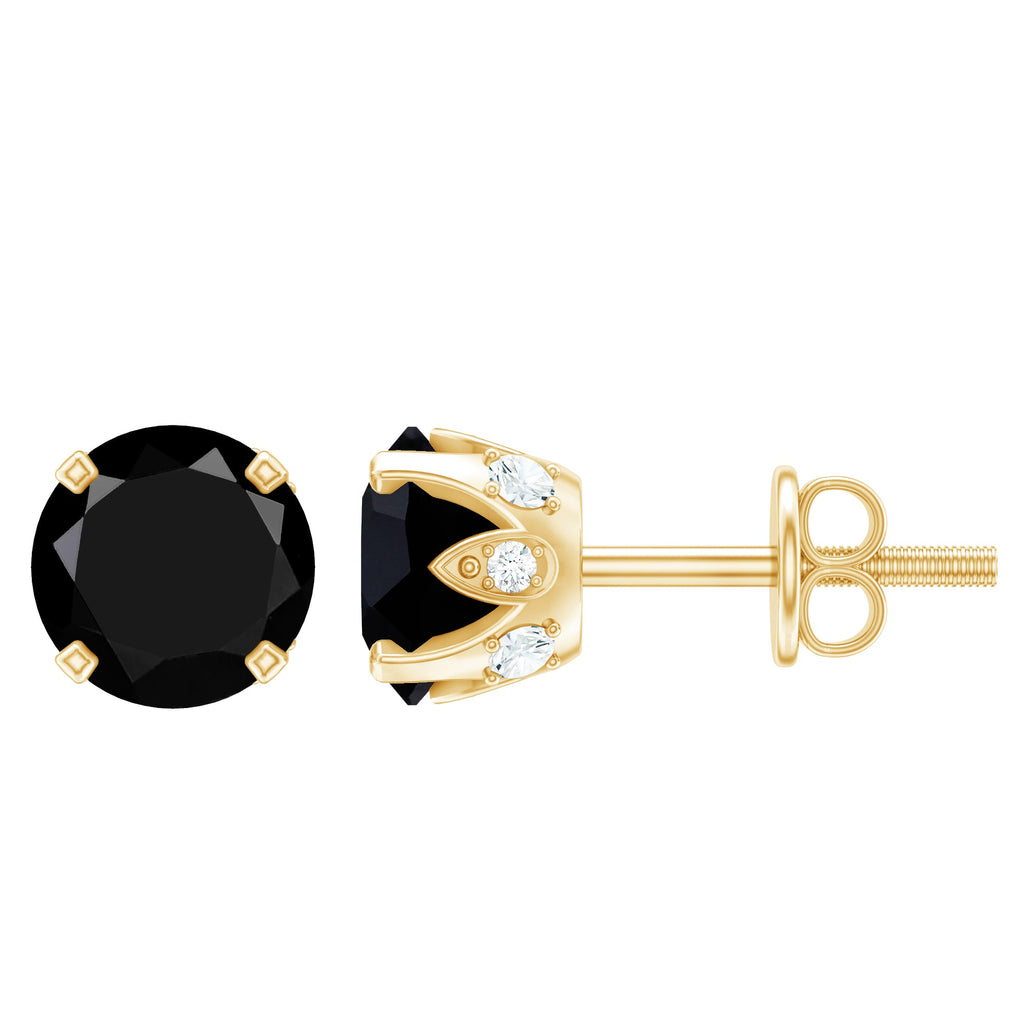 2.6 Carat Lab Created Black Diamond Stud Earrings with White Diamond