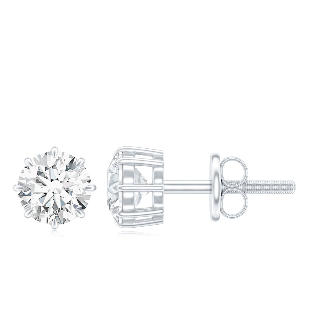Certified 1 Carat Moissanite Studs