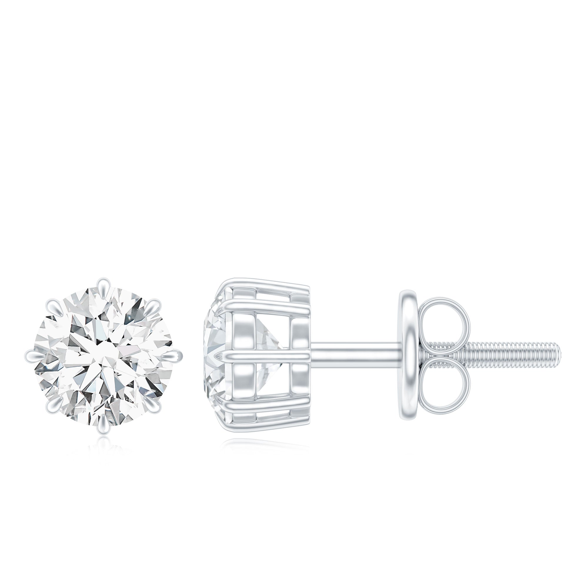 Certified 1 Carat Moissanite Studs