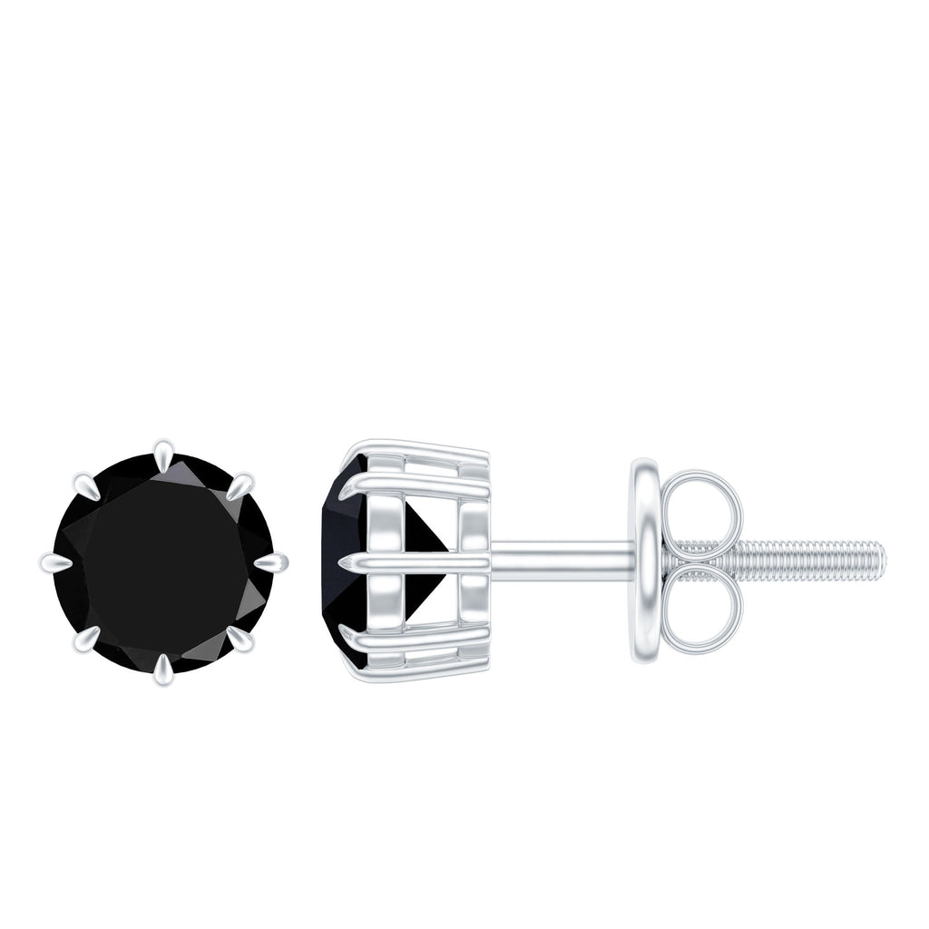 Solitaire 1.6 Carat Lab Created Black Diamond Stud Earrings