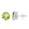 Natural 4 Carat August Birthstone Peridot Stud Earrings with Screw Back