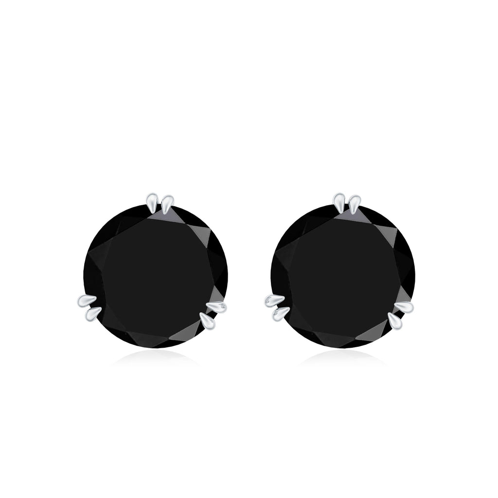 Real Black Onyx December Birthstone Earrings with Screw Back