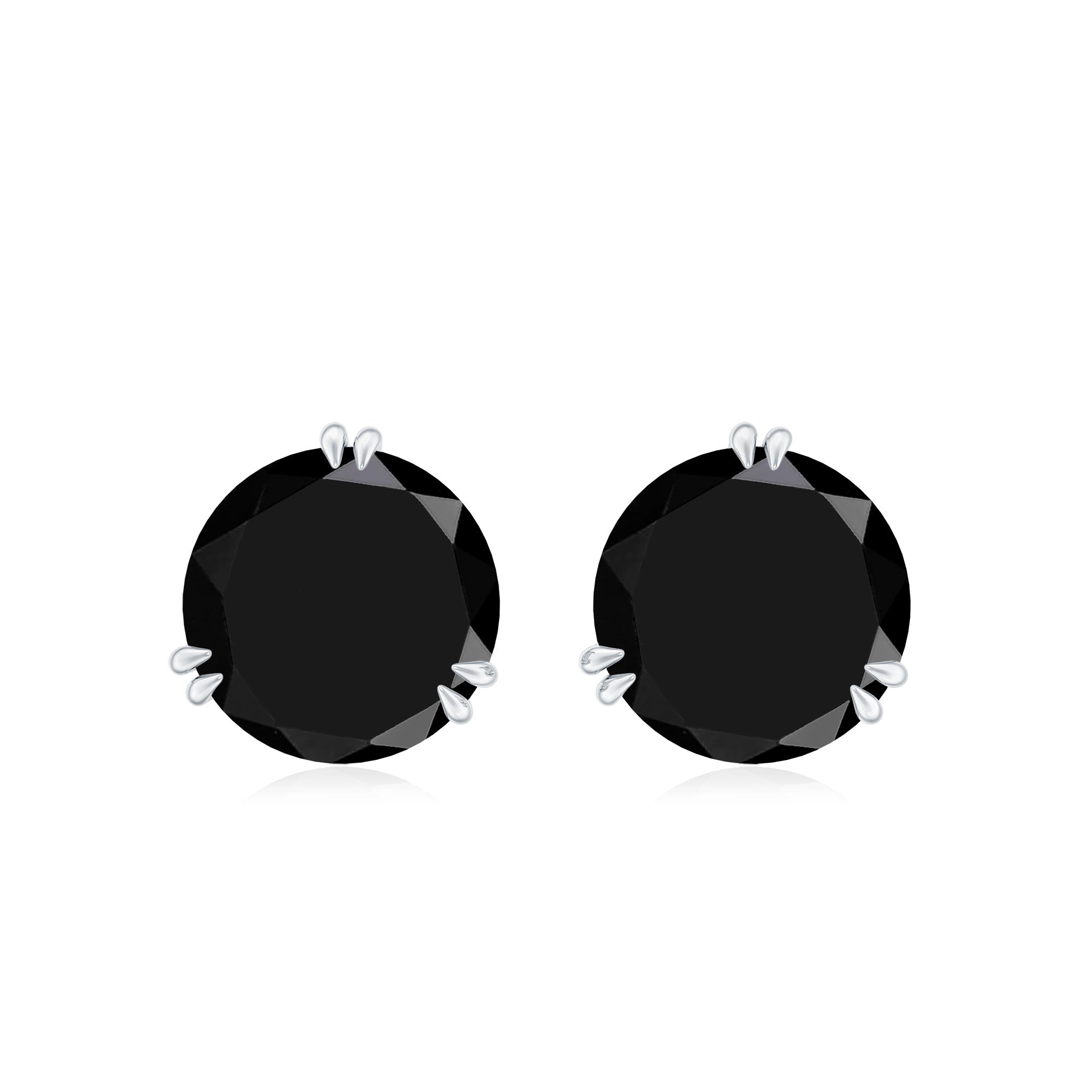 Real Black Onyx December Birthstone Earrings with Screw Back