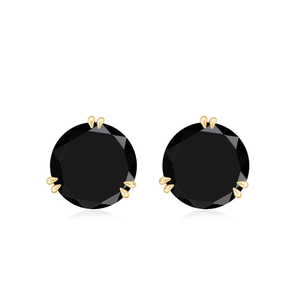 Real Black Onyx December Birthstone Earrings with Screw Back