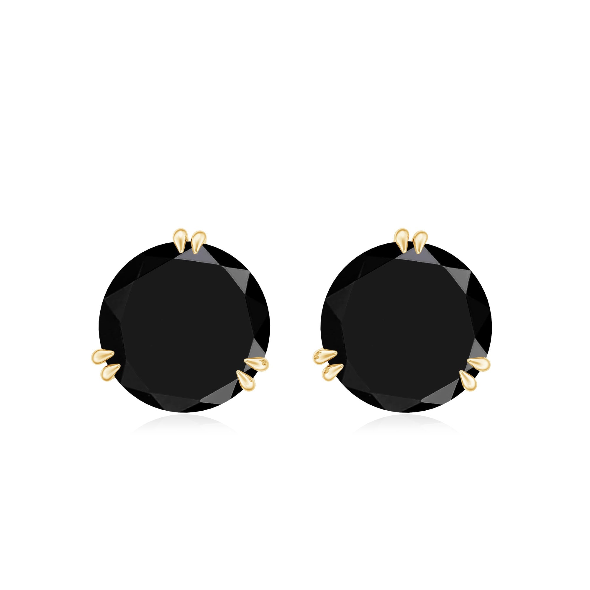 Real Black Onyx December Birthstone Earrings with Screw Back