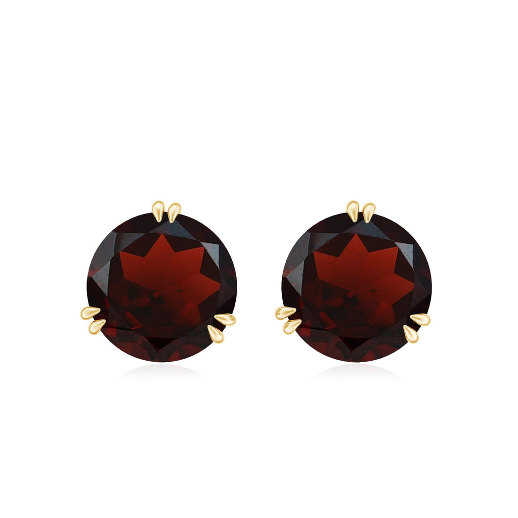 4.6 Carat Garnet Solitaire Stud Earrings in Double Prong Setting