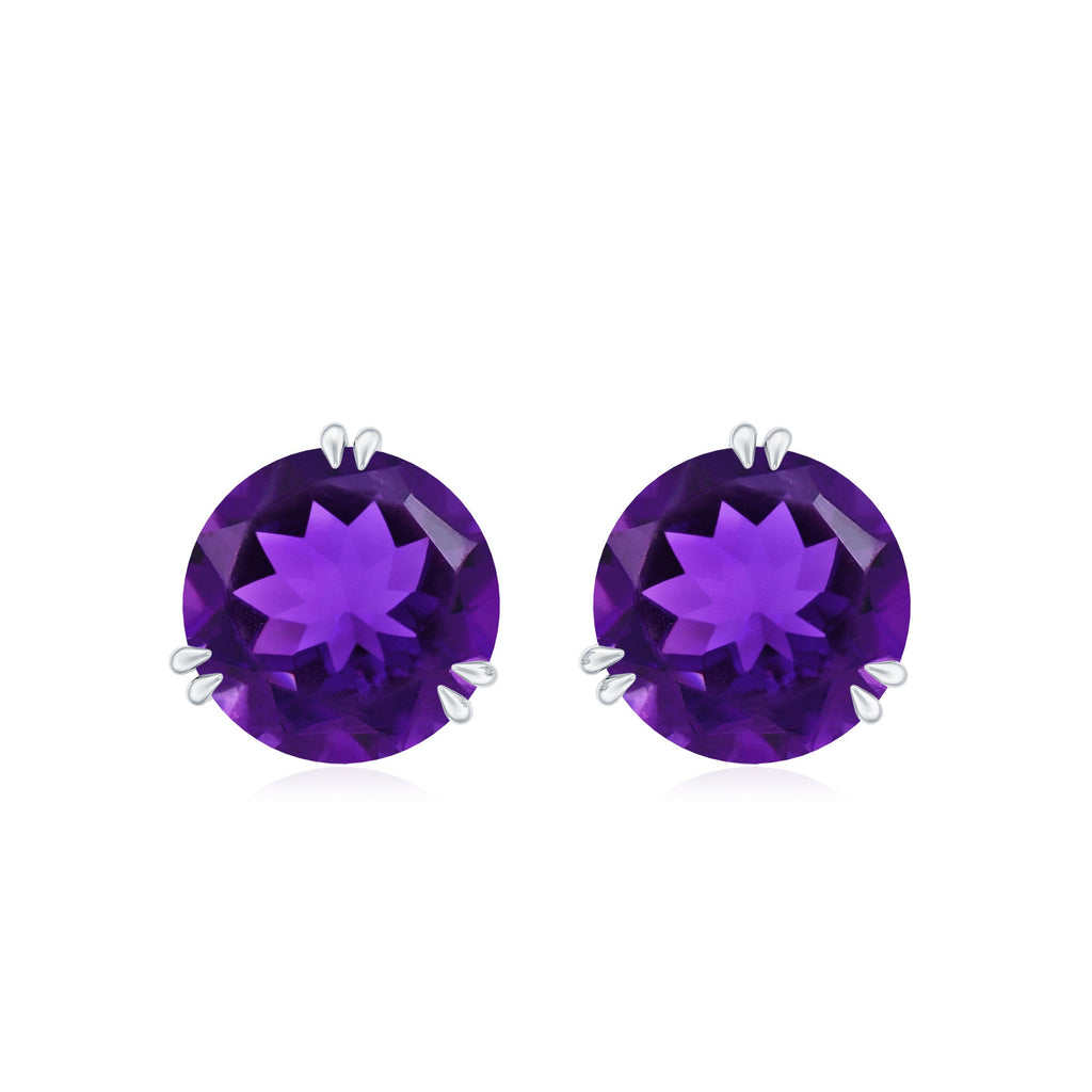 Natural 2.4 Carat Solitaire Amethyst Stud Earrings with Certificate