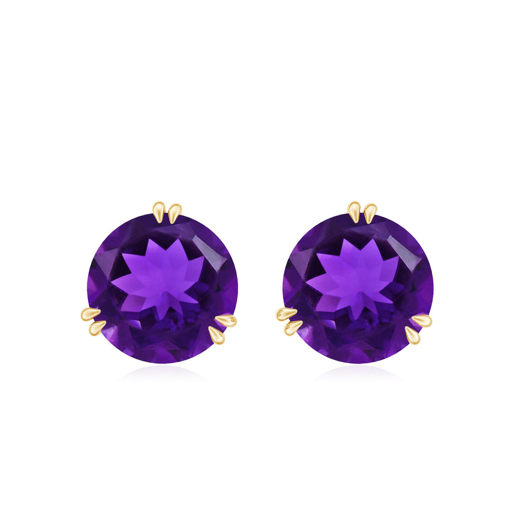 Natural 2.4 Carat Solitaire Amethyst Stud Earrings with Certificate
