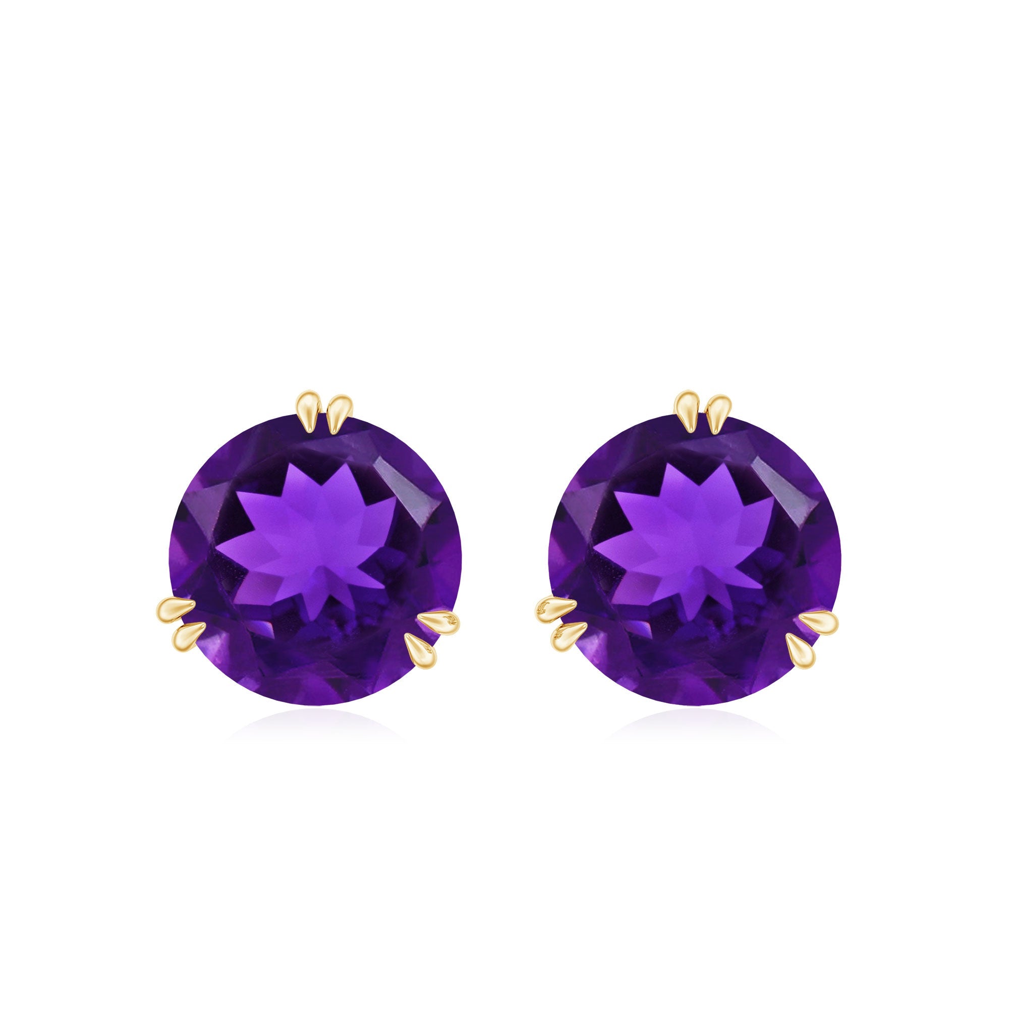 Natural 2.4 Carat Solitaire Amethyst Stud Earrings with Certificate