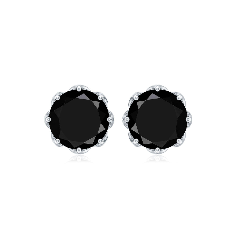 Natural 2.4 Carat Black Onyx Earrings with Screw Back