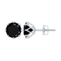 Genuine 3 Carat Black Spinel Stud Earrings with Screw Back