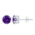 Genuine Amethyst Stud Earrings with Certificate