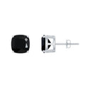 5.6 Carat Cushion Cut Created Black Diamond Stud Earrings