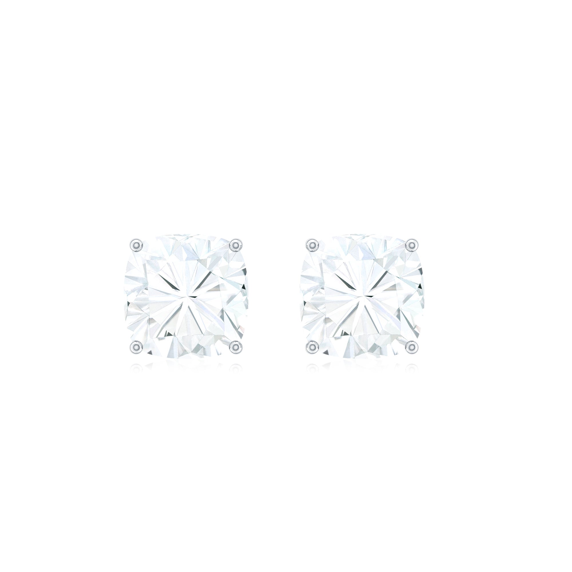 Certified 6.3 Carat Cushion Cut Moissanite Stud Earrings