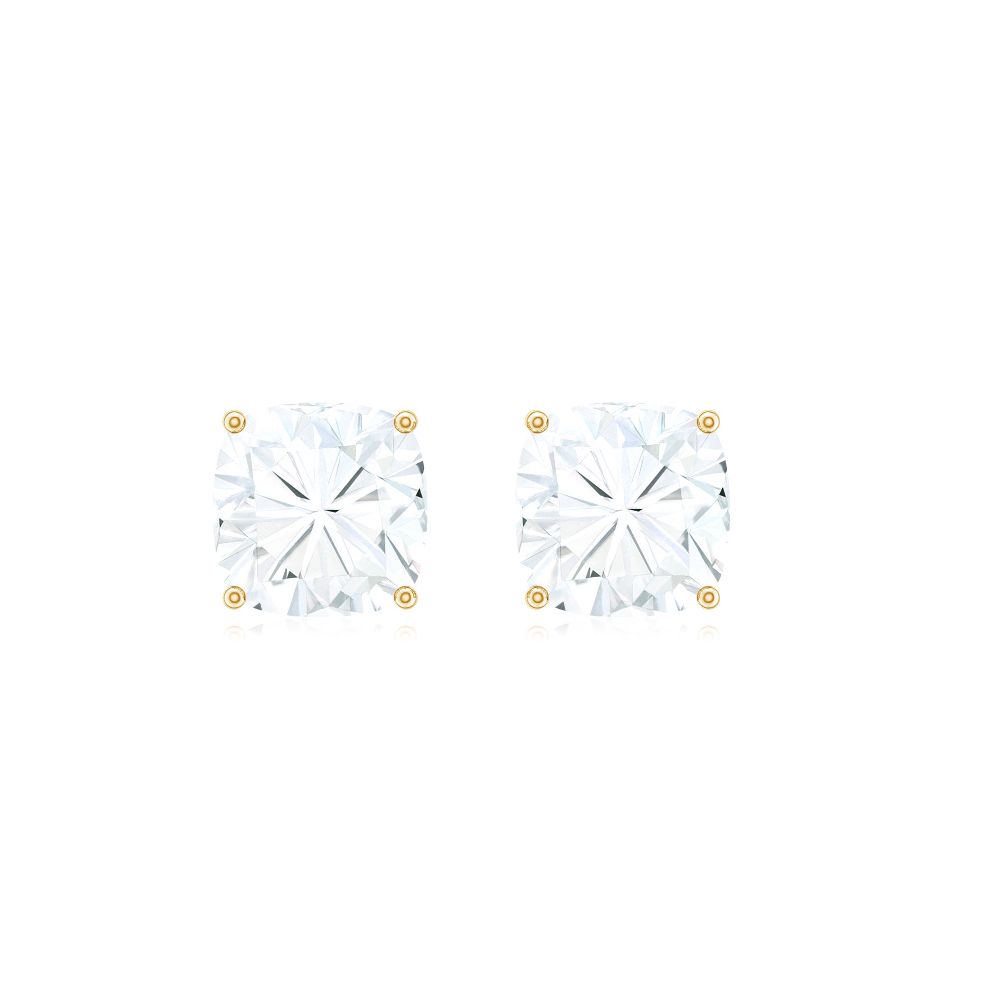 Certified 6.3 Carat Cushion Cut Moissanite Stud Earrings