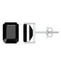 3.36 Carat Lab Created Black Diamond Emerald Cut Stud Earrings