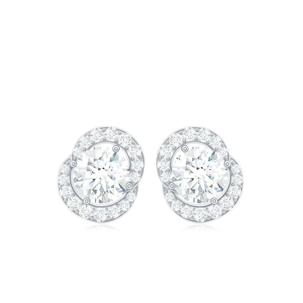Certified Moissanite Everyday Stud Earrings with Screw Back