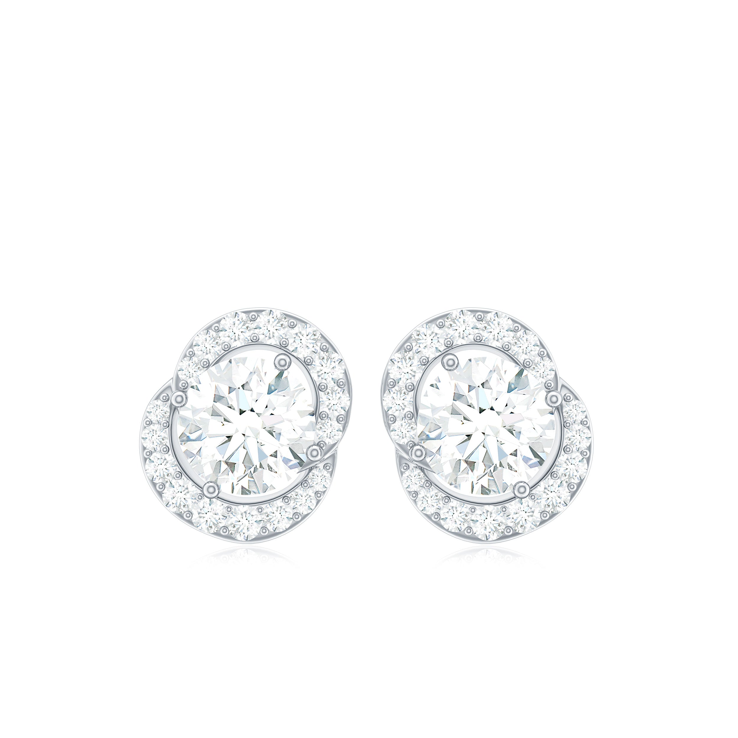 Certified Moissanite Everyday Stud Earrings with Screw Back