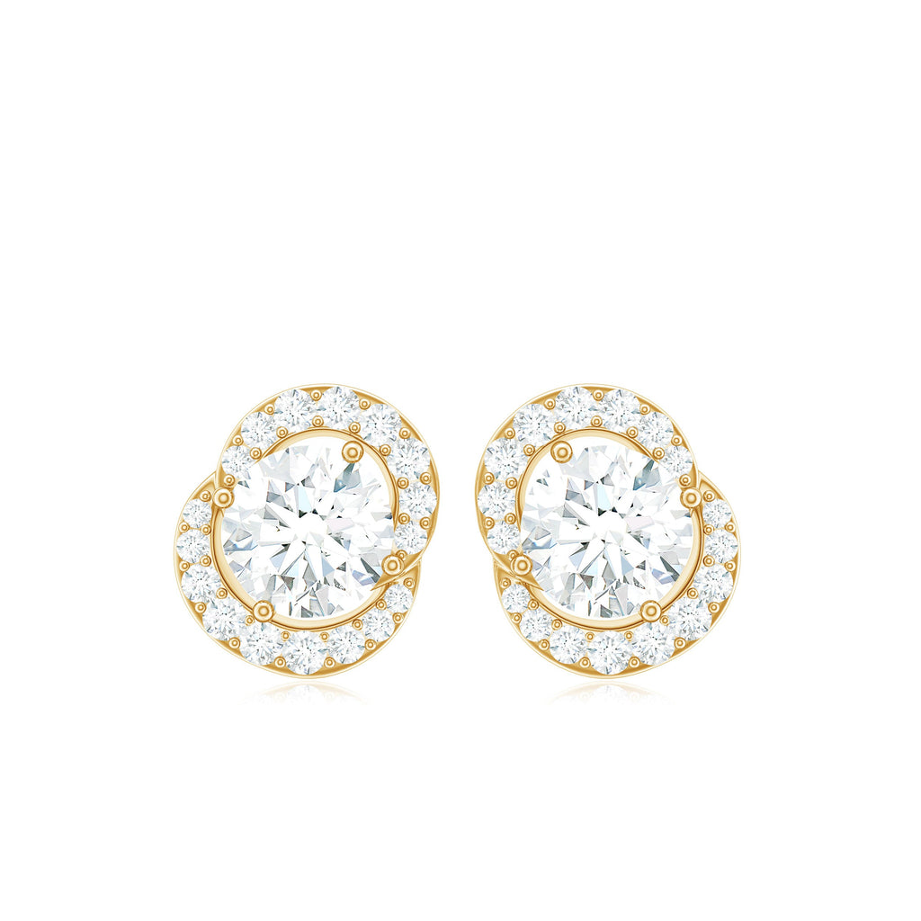 Certified Moissanite Everyday Stud Earrings with Screw Back