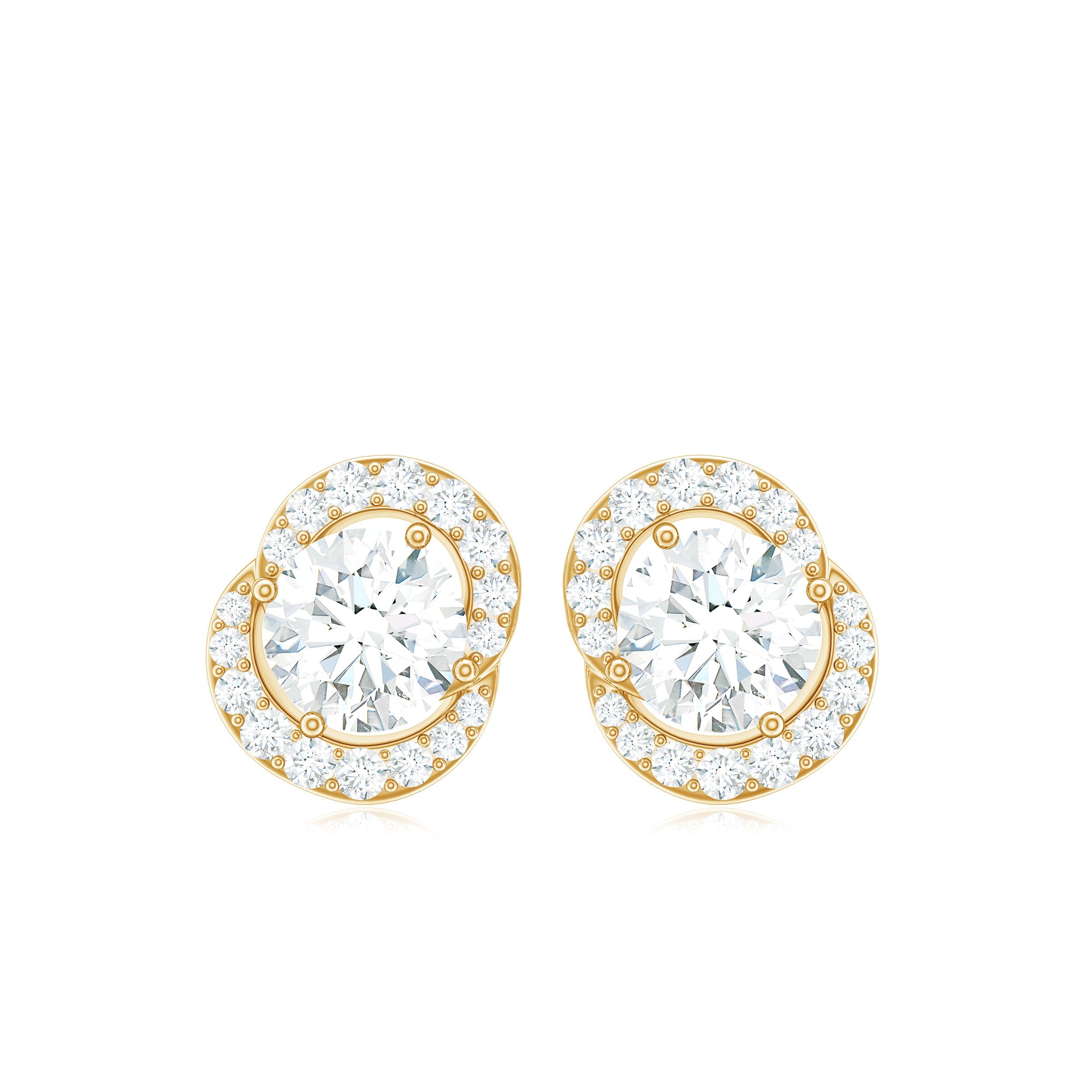 Certified Moissanite Everyday Stud Earrings with Screw Back