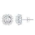 Round 1 Carat Moissanite Halo Stud Earrings for Women