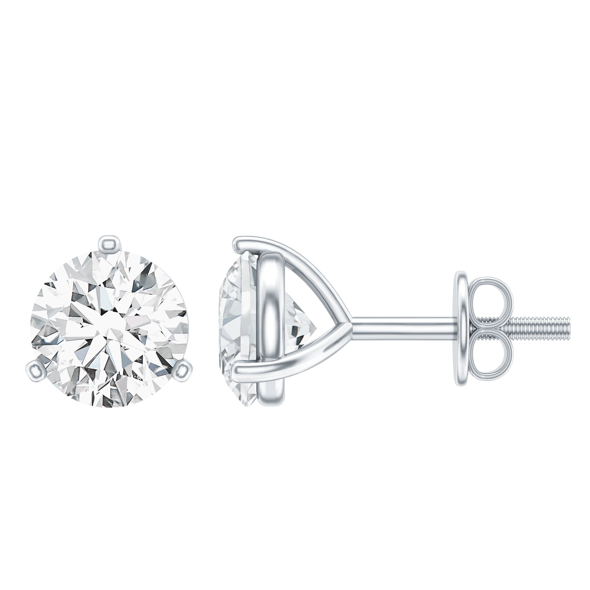 1 Carat Certified Moissanite Martini Stud Earrings
