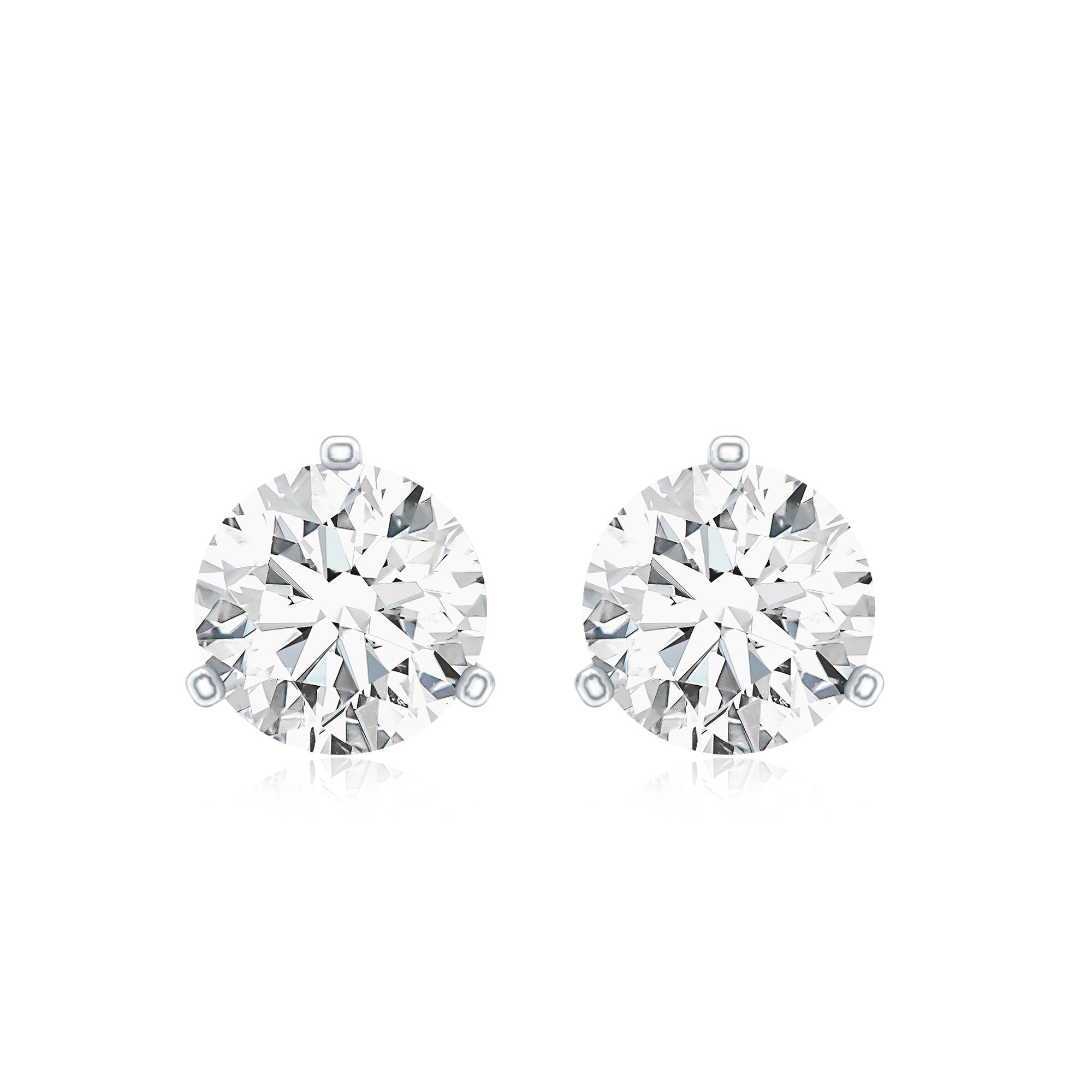 1 Carat Certified Moissanite Martini Stud Earrings